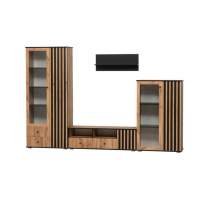 Стенка Либерти 1 (опора h20) Дуб вотан/Черный