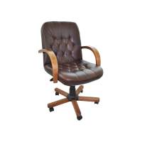 Кресло Премьер 2Д светлый орех/к/з коричневый