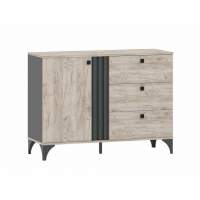 НМ 040.13 Отис тумба Антрацит/Дуб Крафт серый