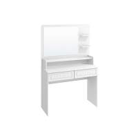 Стол с двумя ящиками и надстройкой Монако МН-18 + МН-18А белое дерево