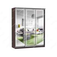 Шкаф купе Модерн 1776х600 3-х дверный 2-х секционный зеркальный с пескоструем №1 венге