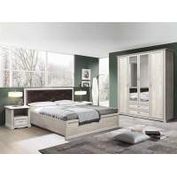 Спальня Сохо бетон белый/бетон патина