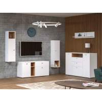 Гостиная Бэль комплектация 2 Дуб золотой / Белый