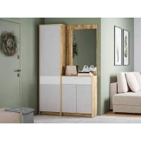 Прихожая Нортон 2 Дуб крафт золотой/белый/серый камень