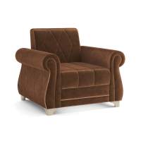 Кресло для отдыха Порто М велюр тенерифе шоколад/корица