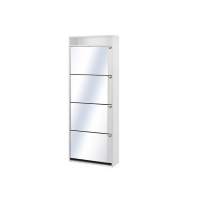 Обувница Комфорт К-4s с зеркалом Белый