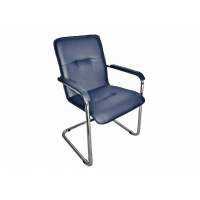 Кресло Леда хром/ к/з синий