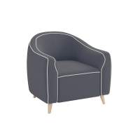 Кресло Лона / велюр киото уголь/велюр киото сильвер