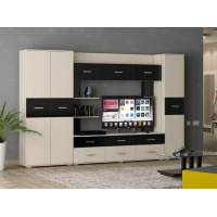 Гостиная Сити 1 Белая Аляска / Черный