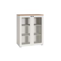 Остин Шкаф-витрина 16.394.01 белый/дуб золотой