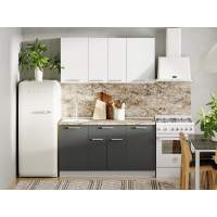 Кухня Борги комплект 1 Белый / Антрацит-Белый