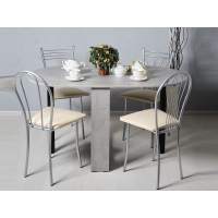 Стол раскладной овальный Черный / Бетон