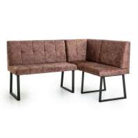 Реал модульный угловой диван Коньяк/Черный муар