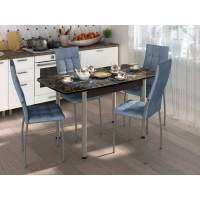 Столовая группа Волна-Флорида СМ-5 ноги окрас круглый венге/серебро/лагуна