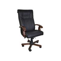 Кресло Рим 1Д темный орех/к/з черный