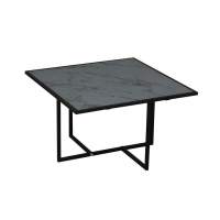 Скарлетт стол журнальный квадратный с рамкой Черный мрамор/черный