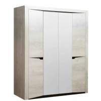 33.01 Лючия 4-х дв. шкаф для одежды бетон пайн белый/венге в гостиную
