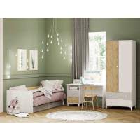 Детская Морти 3 Дуб Бунратти/белый/серый