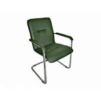 Кресло Леда хром/ к/з зеленый