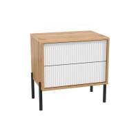 Тумба прикроватная 72.09 Кензо Дуб Вотан / Белый глянец снег