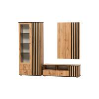 Стенка Либерти 2 (опора h20) Дуб вотан/Черный