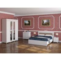 Спальня Италия-6 мягкая спинка белое дерево