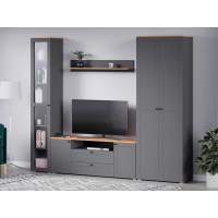 Гостиная Остин 3 графит/дуб золотой