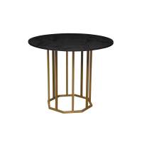 Стол обеденный 42.44 Терция Черный мрамор/металл золотой