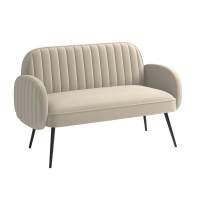 Диван 2-х местный Флеминг S велюр тенерифе крем