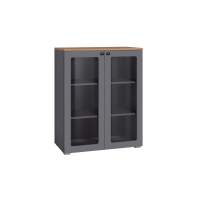 Остин Шкаф-витрина 16.394.01 графит/дуб золотой