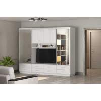 Милос 11-02 Шкаф-купе Белый / Белый снег