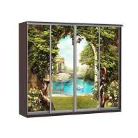 Шкаф купе Модерн 2362х600 4-х дверный 4-х секционный фотопечать №3 венге