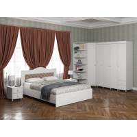 Спальня Италия-3 мягкая спинка белое дерево