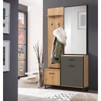 Доната шкаф-прихожая 46.09 Дуб вотан/Диамант серый