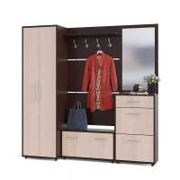 Прихожая ТП-3+ТП-2+ПЗ-3+ВШ-3+ШО-1 Венге/Беленый дуб