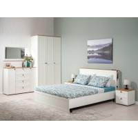 Остин Спальня 1 белый/дуб золотой