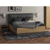 Бруно 73 Кровать с п/м 1600 Дуб Вотан / Серый графит Бруно 73 Кровать с п/м 1600 Дуб Вотан / Серый графит