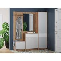 Прихожая Нортон 1 Дуб крафт табачный/белый/серый камень