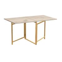 Стол журнальный 42.43 Кальяри Мрамор белый/металл золотой