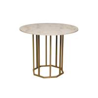 Стол обеденный 42.44 Терция Белый мрамор/металл золотой