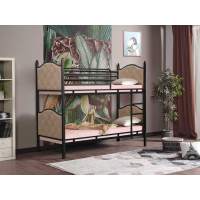 Кровать двухъярусная Лиана 42.32-01 Металл черный/велюр конфетти крем Кровать двухъярусная Лиана 42.32-01 Металл черный/велюр конфетти крем