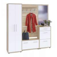 Прихожая ТП-3+ТП-2+ПЗ-3+ВШ-3+ШО-1 Дуб Сонома/Белый