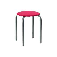 Табурет Комфорт серебро/к/з красный