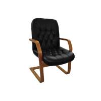 Кресло Премьер 2ДС светлый орех/ к/з черный