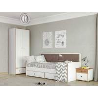 Молодежная Вуди 3 белый/дуб золотой