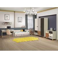 Молодежная Артис 3 Белый/Серый/Дуб Вотан Молодежная Артис 3 Белый/Серый/Дуб Вотан