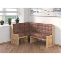 Угловая скамья Квадро дуб Крафт золотой/Коньяк