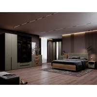 Спальня Харди 2 Дуб Делано Темный / Грин софт