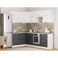 Кухня Борги комплект 3 Белый / Антрацит-Белый