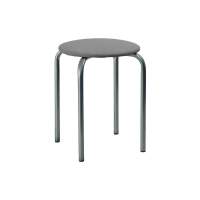 Табурет Комфорт серебро/к/з серый